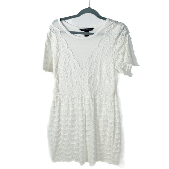 Marc by Marc Jacobs White Lace Dress Short Sleeve L - Picture 1 of 5